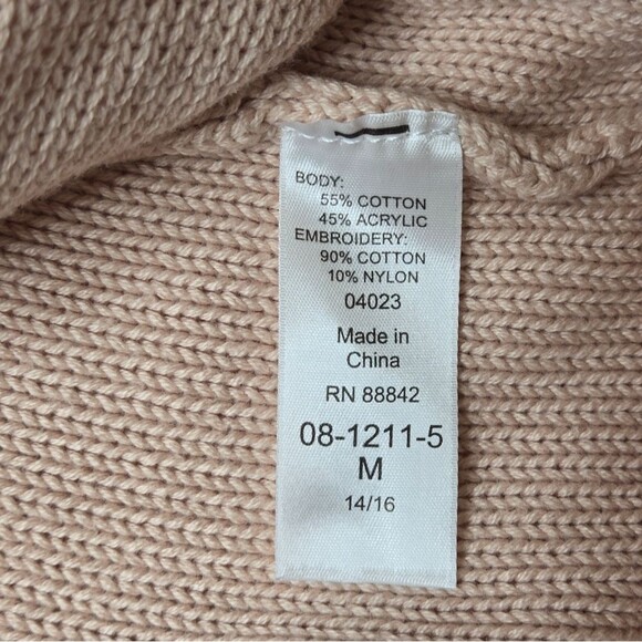 Denim 24/7 Vintage style blush pink lace yoke sweater size 14/16 - Picture 10 of 13